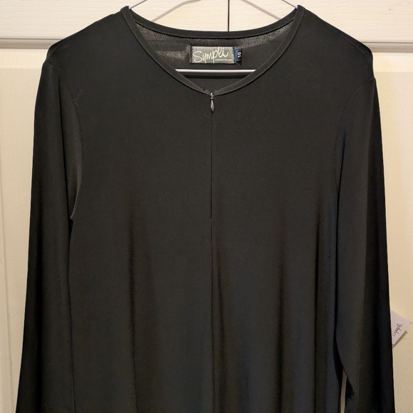 Sympli ReZip Tunic Top Black Size 10 Quarter Zip Neckline New With Tags - Picture 2 of 14
